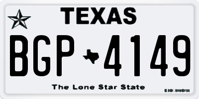 TX license plate BGP4149