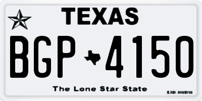 TX license plate BGP4150