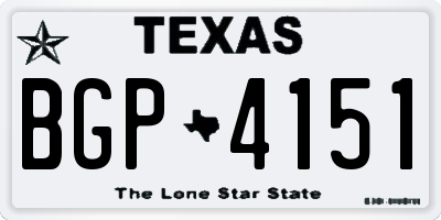 TX license plate BGP4151