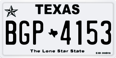 TX license plate BGP4153