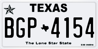TX license plate BGP4154