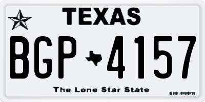 TX license plate BGP4157
