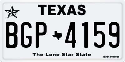 TX license plate BGP4159
