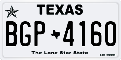 TX license plate BGP4160