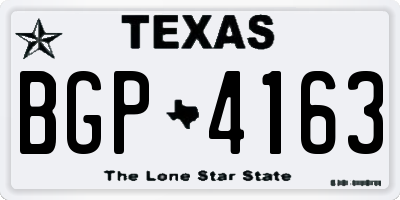 TX license plate BGP4163
