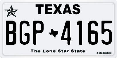 TX license plate BGP4165