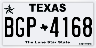 TX license plate BGP4168