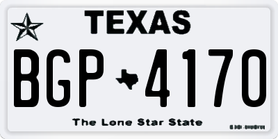 TX license plate BGP4170
