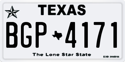 TX license plate BGP4171