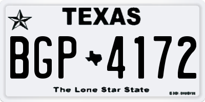 TX license plate BGP4172
