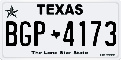 TX license plate BGP4173
