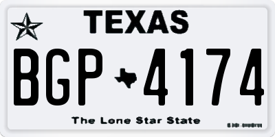 TX license plate BGP4174