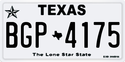 TX license plate BGP4175