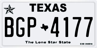 TX license plate BGP4177