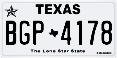 TX license plate BGP4178