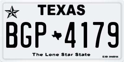 TX license plate BGP4179
