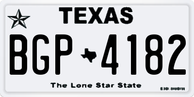 TX license plate BGP4182