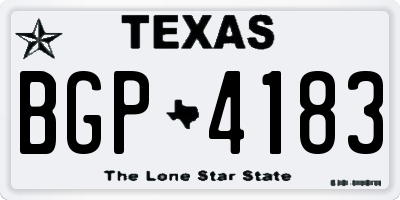 TX license plate BGP4183