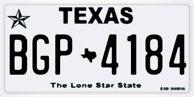 TX license plate BGP4184