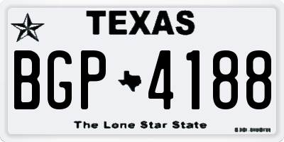 TX license plate BGP4188