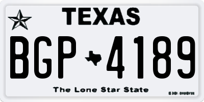 TX license plate BGP4189
