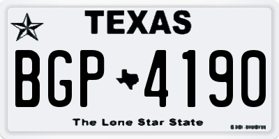TX license plate BGP4190