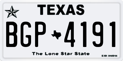 TX license plate BGP4191