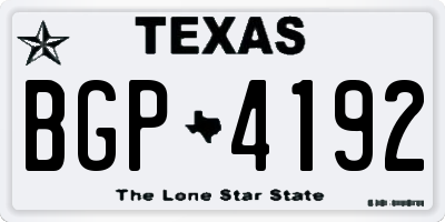 TX license plate BGP4192