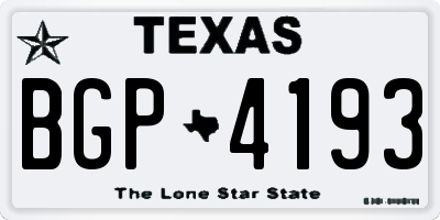 TX license plate BGP4193