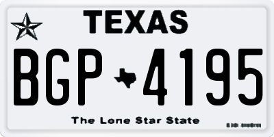 TX license plate BGP4195