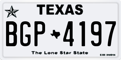 TX license plate BGP4197