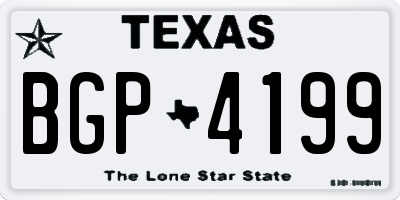 TX license plate BGP4199