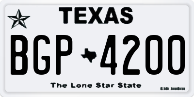 TX license plate BGP4200