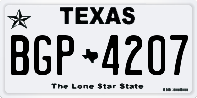 TX license plate BGP4207