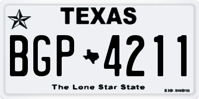 TX license plate BGP4211