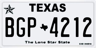 TX license plate BGP4212