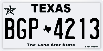 TX license plate BGP4213