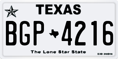 TX license plate BGP4216