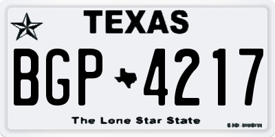 TX license plate BGP4217