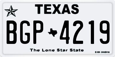TX license plate BGP4219