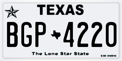 TX license plate BGP4220