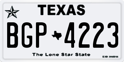 TX license plate BGP4223