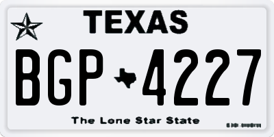 TX license plate BGP4227