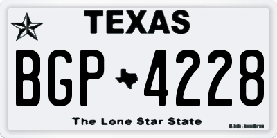 TX license plate BGP4228