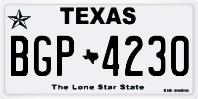 TX license plate BGP4230