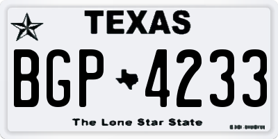 TX license plate BGP4233