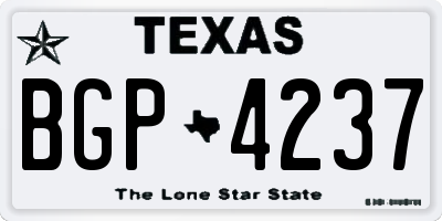 TX license plate BGP4237