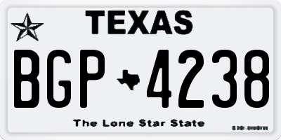 TX license plate BGP4238