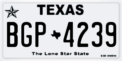 TX license plate BGP4239