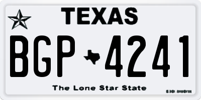 TX license plate BGP4241
